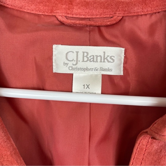C.J. Banks Leather Suede Snap Front Jacket 1X - Picture 9 of 9
